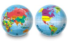 Gumový míč Mapa světa Mappa Geo Mondo 23 cm