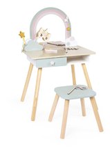 Drevený kozmetický stolík Jednorožec Dressing Table Unicorn Janod so stoličkou J06464