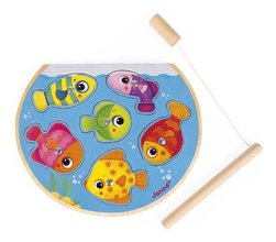 Drevené vkladacie puzzle Rybolov Speedy Fish Puzzle Janod 8 dielov od 18 mes J07088