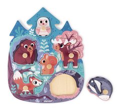 Drevené vkladacie puzzle s úchytom Les Happy Forest Puzzle Janod 6 dielov od 18 mes J07097