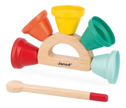 Drevený hudobný nástroj zvončeky Handbell Gioia Janod od 18 mes J07638