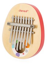 Drevený hudobný nástroj kalimba Confetti Janod 8 kovových klávesov J07642