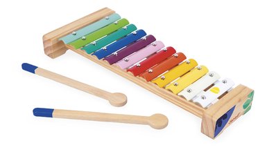 Drevený xylofón Xylophone Gioia Janod s kovovými doštičkami od 18 mes J07663