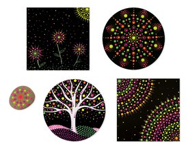 Maxi kreatívna sada Maľovanie bodkami Dots Painting Atelier Janod 9-dielna od 8 rokov J07736