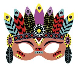 Mini kreatívna sada Party Masky Scratch Art Party Masks Atelier Janod vyškrabovacie obrázky 5 masiek od 5 rokov J07890
