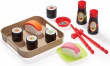Potraviny na tácke Sushi 100% Chef Écoiffier s paličkami a prísadami 13 dielov od 18 mes  ECO909