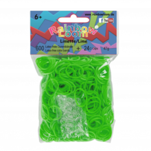 Elastice originale Rainbow Loom transparente cu 600 bucăţi verde deschis de la 6 ani