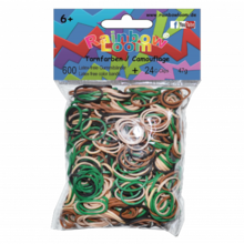 Mix elastice originale Rainbow Loom camuflaj deschis cu 600 bucăţi de la 6 ani