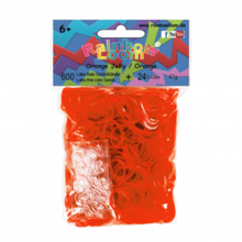 Elastice originale Rainbow Loom transparente cu 600 bucăţi portocalii de la 6 ani