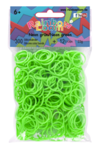 Elastice originale Rainbow Loom cu 300 bucăţi verde neon de la 6 ani