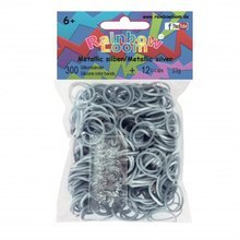 Rainbow Loom metalické originální gumičky 300 kusů stříbrné od 6 let