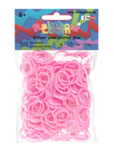 Rainbow Loom originální třpytivé gumičky 300 kusů růžové od 6 let