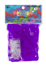 Elastice originale Rainbow Loom transparente cu 600 bucăţi mov de la 6 ani