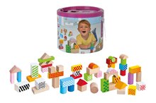Fa kockák Color Wooden Blocks Eichhorn mintásak nyomattal 50 drb dobozban 12 hó-tól EH2226