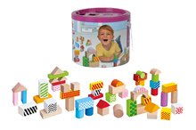 Cuburi din lemn Color Wooden Blocks Eichhorn cu model și imprimeu 50 buc v în cutie de la 12 luni