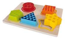 Drevená didaktická hra Color Sortingboard Eichhorn s 5 vkladacími tvarmi od 12 mes EH2256