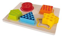 Fa készségfejlesztő játék Color Sortingboard Eichhorn 5 formaillesztő kockával 12 hó-tól EH2256