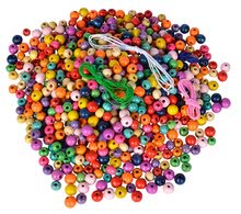 Fa gyöngyfűző készlet vödörben Wooden Beads in Bucket Eichhorn 800 drabos 4 évtől