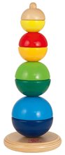 Turn pliabil din lemn Beads Tower Eichhorn 8 emisfere 22 cm înălțime de la 12 luni