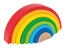 Joc de construit din lemn Curcubeu Rainbow Eichhorn 8 piese de la 12 luni