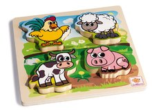 Fa puzzle Feel-Puzzle with Fabric Eichhorn 5 darabos állatkák textil részekkel 12 hó-tól