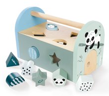 Fa készségfejlesztő házikó Panda Shape Box Eichhorn 8 formaillesztő kockával és ajtóval 12 hó-tól EH3807