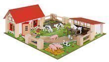 Drevená farma so zvieratkami Farmyard Small Eichhorn s dvoma budovami a dvorom 21 dielov 36*39 cm EH4304