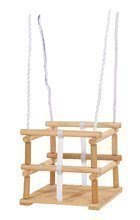 Fa hinta Wooden Baby Swing Outdoor Eichhorn natúr 140-210 cm hosszú 30*30 cm ülőke 20 kg teherhirás 12 hó-tól