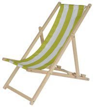 Drevené lehátko pre deti Outdoor Kids Sunchair Eichhorn s pásikavým poťahom skladacie s UV filtrom nosnosť 40 kg od 3 rokov EH4546