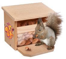 Drevené krmítko pre veveričku Outdoor Feeding Squirell House Eichhorn 'poskladaj a vymaľuj' s farbičkami 17x18x15 cm od 6 rokov EH4586