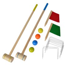 Dřevěný kriket Outdoor Croquet Eichhorn s 2 kladívky a míčky