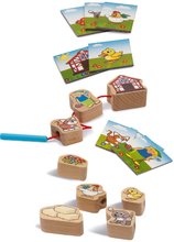 Fa logikai játék farm Threading Game Eichhorn 13 fa kocka és 13 kép 24 hó-tól