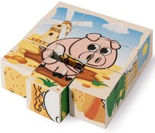 Fa puzzle farm Picture Cube Farm Eichhorn 9 kocka 6 állatka motívummal 24 hó-tól