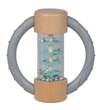 Fa csörgő Baby Pure Rattle Ring Eichhorn markolattal és golyós hengerrel 0 hó-tól