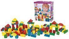 Cuburi colorate din lemn Coloured Wooden Blocks Eichhorn diferite forme 100 buc de la 12 luni dimensiunea 25 mm