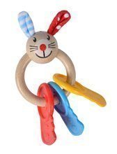 Drevená hrkálka s hryzátkom Baby Eichhorn zajačik s kľúčami na krúžku od 3 mes 9*18 cm EH17035