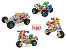 Drevená stavebnica štvorkolka Constructor Quad Eichhorn štyri modely (štvorkolka, bicykel, minibuggy, motorka) 110 dielov od 4 rokov EH39028