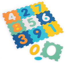 Penové puzzle Čísla Numbers Foam Pieces Ludi 9 dielov 90x90cm od 10 mes LU10022