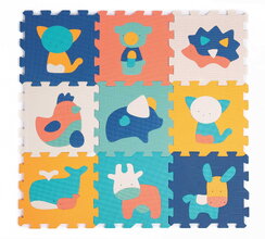 Penové puzzle Zvieratká Animals Foam Pieces Ludi 9 dielov 90x90 cm od 10 mes LU10023