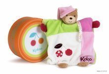 Ursuleţ de pluş păpuşă de mână Colors-Doudou Puppet Bear Cherry Kaloo 20 cm în ambalaj de cadou pent