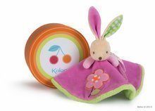 Plyšový zajačik na maznanie Colors-Round Doudou Rabbit Flower Kaloo v sukničke 18 cm v darčekovom balení pre najmenších