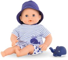 Bábika na kúpanie Baby Bath Marin Mon Premiere Poupon Corolle s modrými klipkajúcimi očami a veľrybou 30 cm od 18 mes
