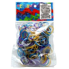 Mix elastice colorate Rainbow Loom metal 300 bucăţi de la 6 ani