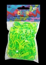 Elastice originale Rainbow Loom în două culori, 300 bucăţi galben-verde de la 6 ani