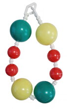 Reťaz na kočík hrkálka zeleno-žltá 