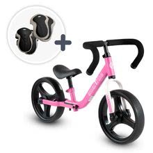 Bicicletă pliabilă fără pedale Folding Balance Bike Pink smarTrike roz din aluminiu cu mânere ergonomice de la 2-5 ani și echipament de protecție cado