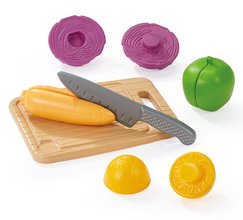 Kuchyňské krájecí prkénko se zeleninou 100% Chef Écoiffier s nožem na krájení 6 dílů od 18 měsíců