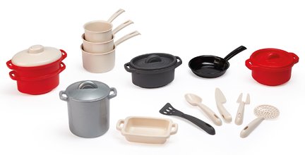 Hrnce s riadmi 100% Chef Écoiffier 19 dielov s kuchynským náradím od 18 mes