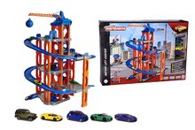 Joc de construit garaj cu 5 etaje Motor Lift Center Majorette cu macara și lift cu 5 mașinuțe