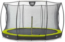 Trambulin védőhálóval Silhouette Ground Exit Toys talajmenti 366 cm átmérővel zöld